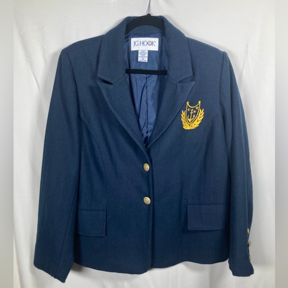 Jg Hook Jackets & Blazers - JG Hook Women's Navy Blazer with Gold Accents